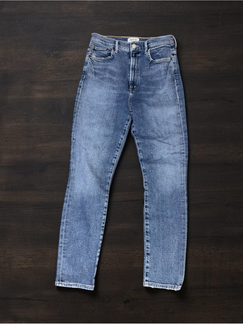 AGOLDE ANTHROPOLOGIE PINCH WAIST ULTRA HIGH RISE LIGHT BLUE DENIM JEANS SIZE 28